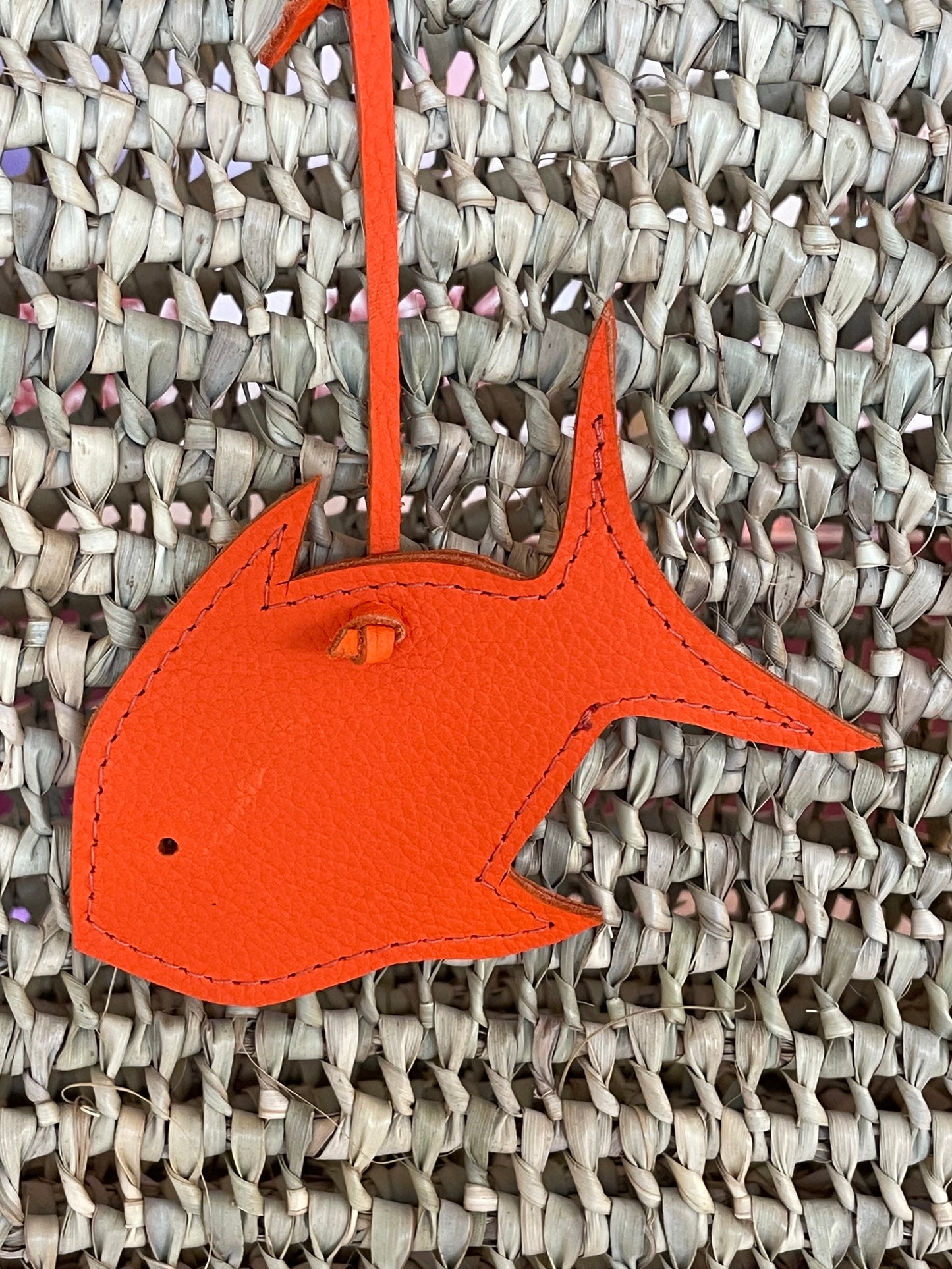 SEA SUN x META Large Beach Basket, orange leather