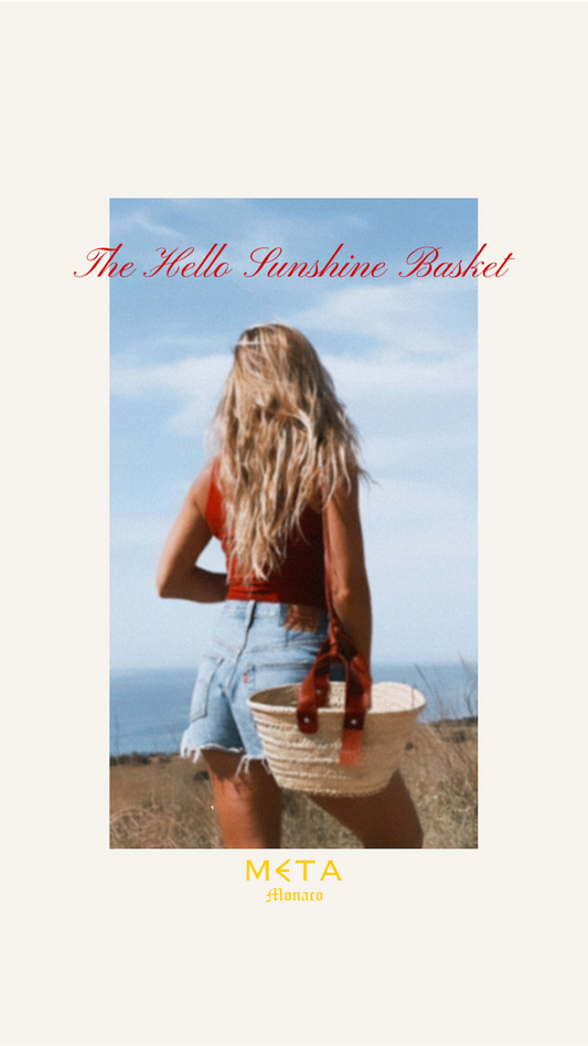 The Hello Sunshine Small Basket, burgundy red leather