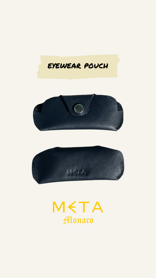 Eyewear Pouch, navy blue leather