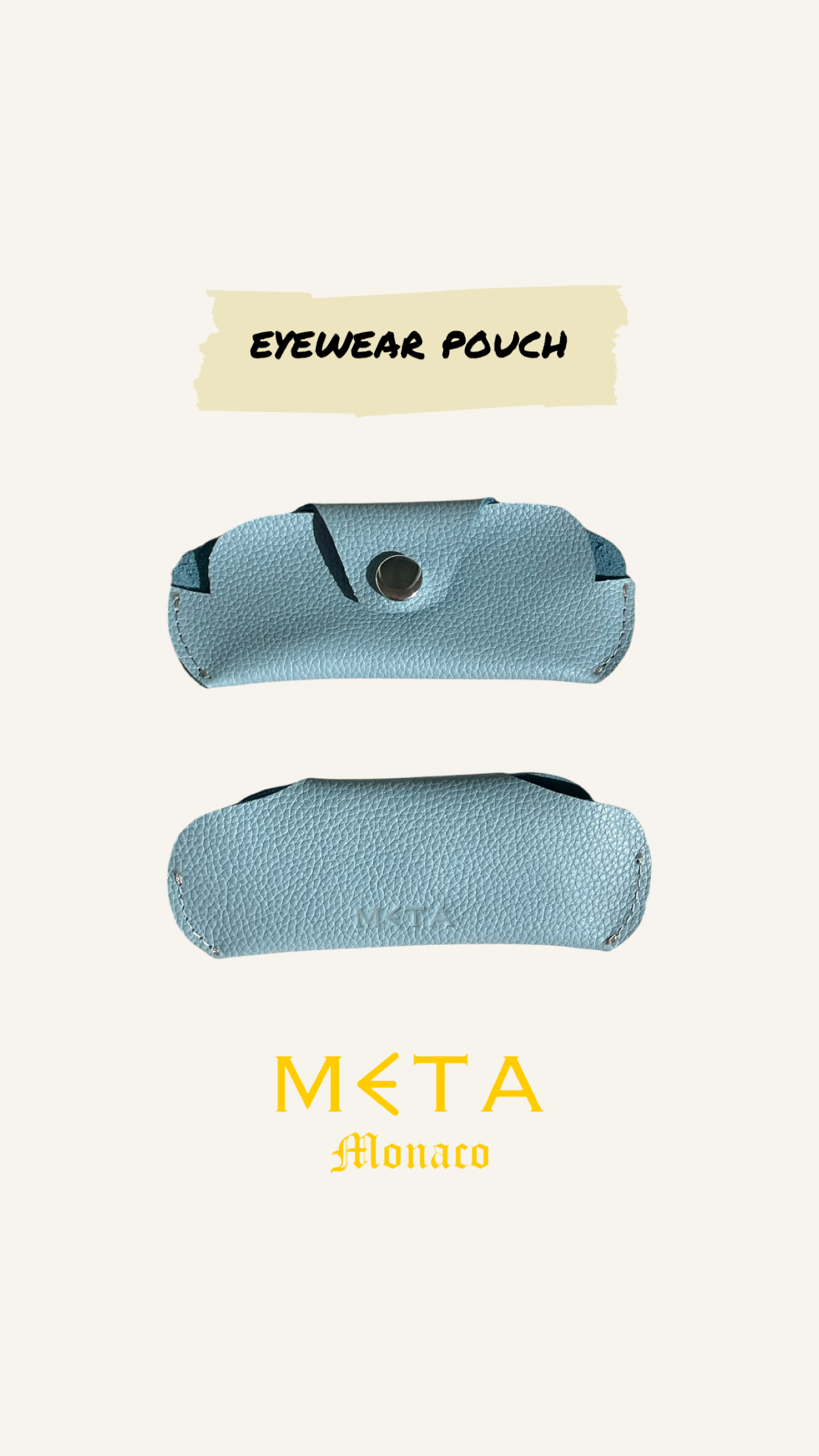 Eyewear Pouch, sky blue leather