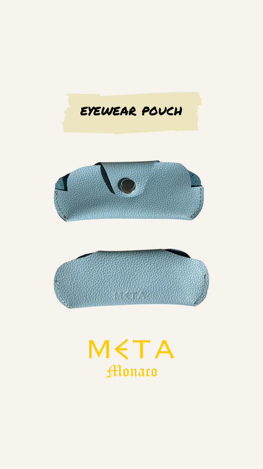 Eyewear Pouch, sky blue leather