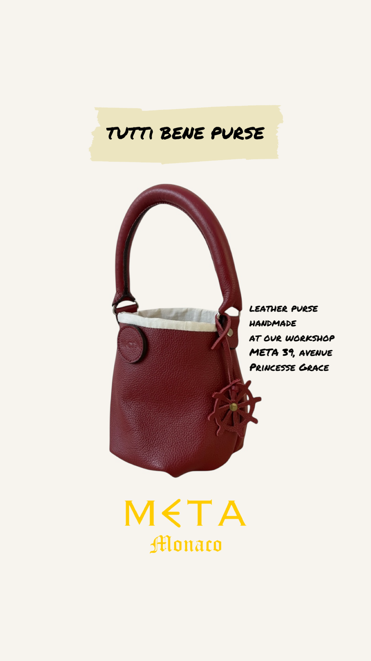 The Tutti Bene Purse, burgundy red leather