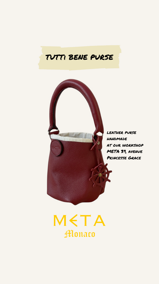 The Tutti Bene Purse, burgundy red leather