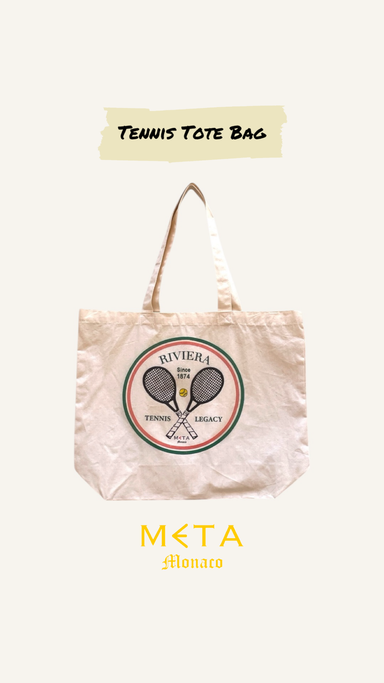 Riviera Tennis Legacy Cotton Tote Bag