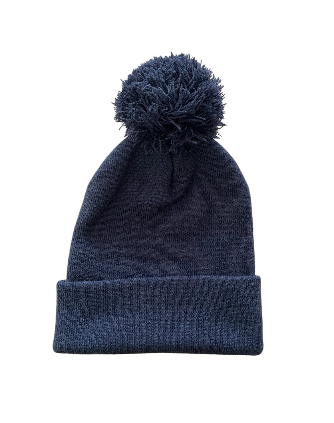 Kids Beanie with Pom Pom, Navy Blue