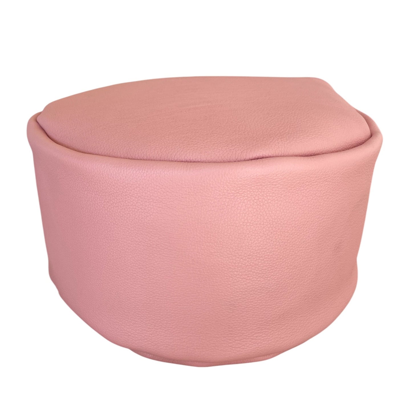 Mini Leather Pouf Pink